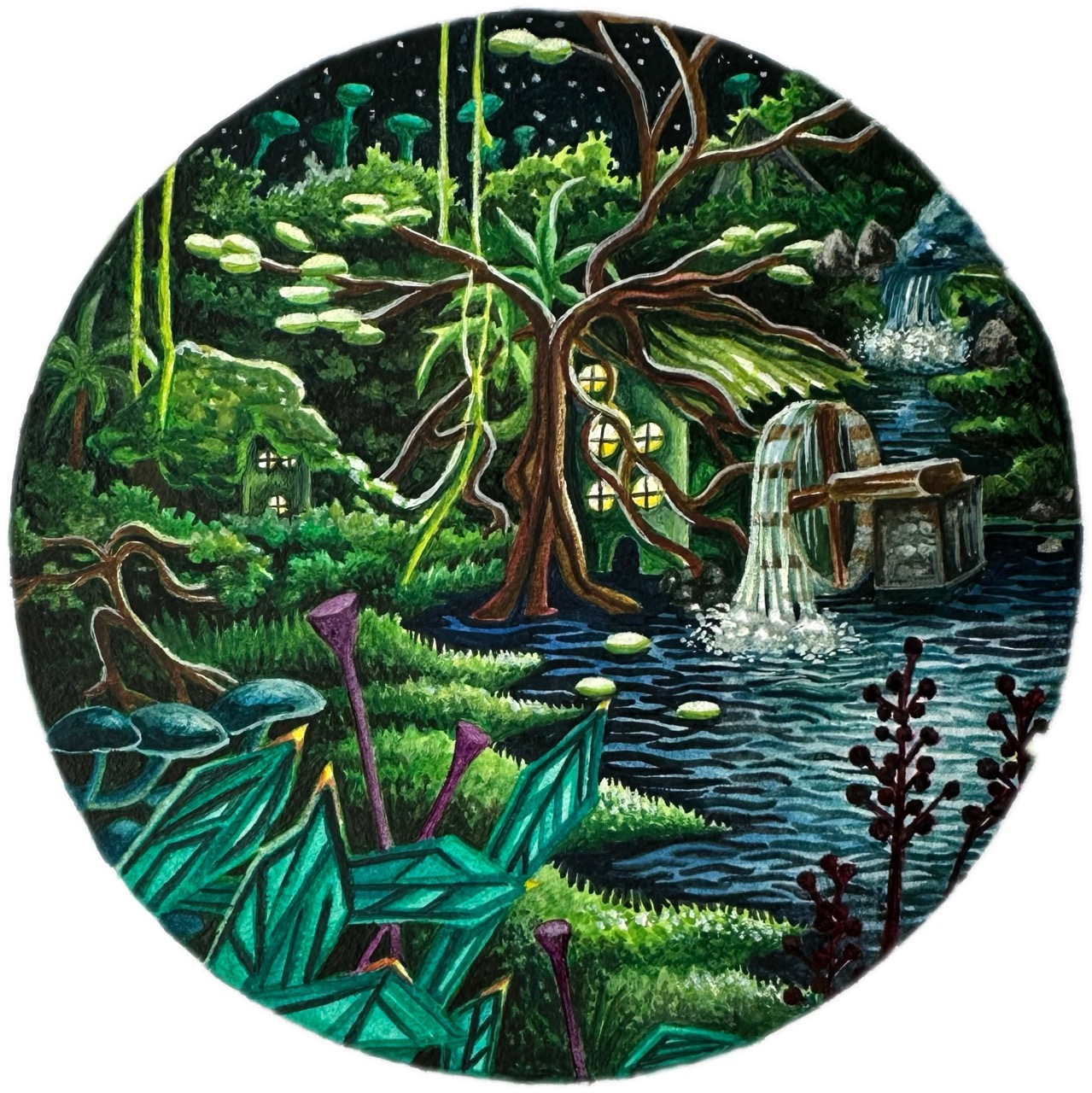Green alien environment artwork